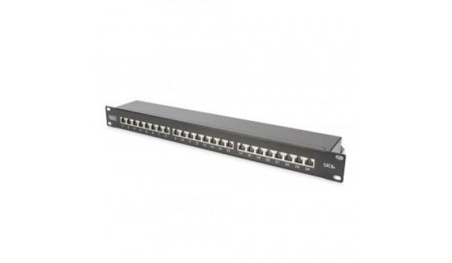 Digitus CAT 6A Patch Panel, RJ45, 8P8C, RJ45 shielding (Tinned bronze)