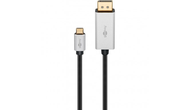 Goobay USB-C to DisplayPort Adapter Cable 60176 2 m, Silver/Black, DisplayPort, Type-C