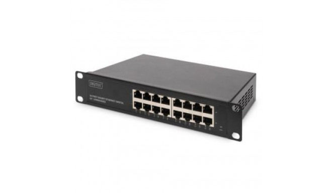 Digitus 16-port Gigabit Ethernet Switch DN-80115 10/100/1000 Mbps (RJ-45), Unmanaged, Rackmountable,