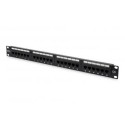 Digitus Patch Panel DN-91624U Black, 48.2 x 4.4 x 10.9 cm, Category: CAT 6; Ports: 24 x RJ45; Retent