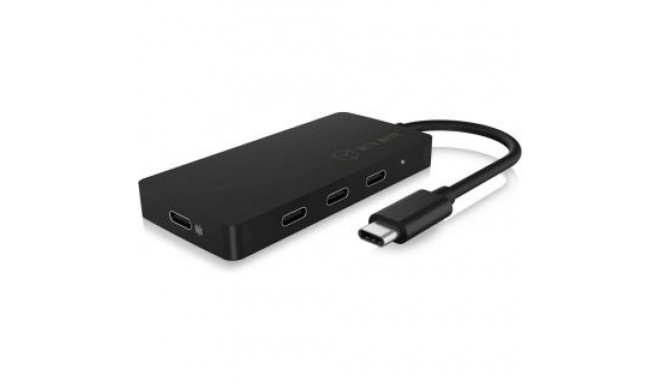 Raidsonic 4-port hub with USB Type-C interface and PD port IB-HUB1429-CPD Black