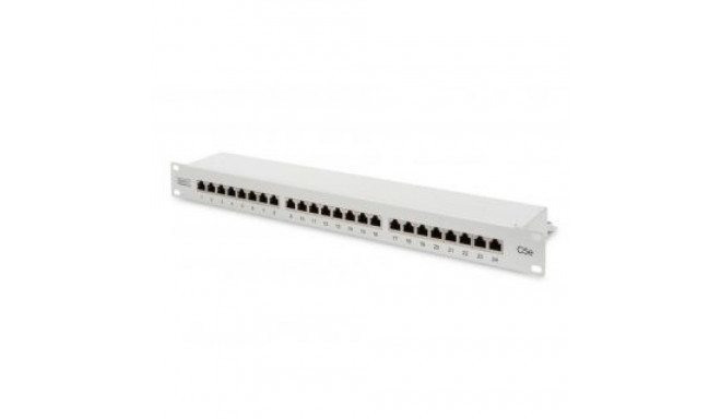 Digitus Patch Panel DN-91524S White, 48.2 x 4.4 x 10.9 cm, Category: CAT 5e; Ports: 24 x RJ45; Reten