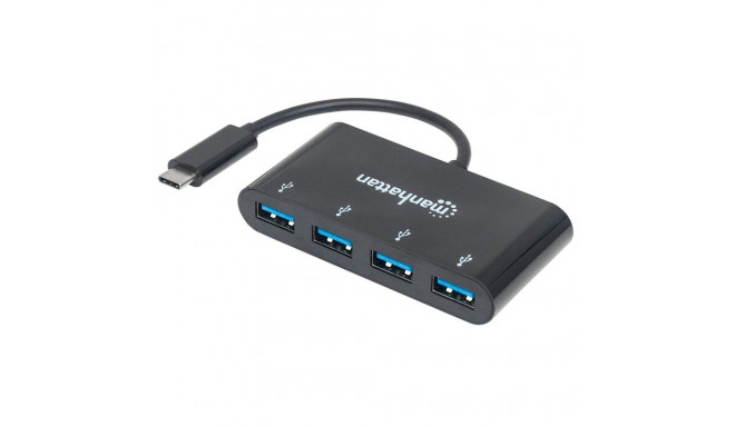 Manhattan USB-C dokk/hub, pordid (x4): USB-A (x4), 5 Gbps (USB 3.2 Gen1 ehk USB 3.0), välist toiteal