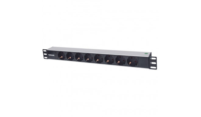 Intellinet 19" 1.5U Rackmount 8-pesaline toitejaotur - Saksa tüüp, ainult LED-indikaatoriga, ilma ül