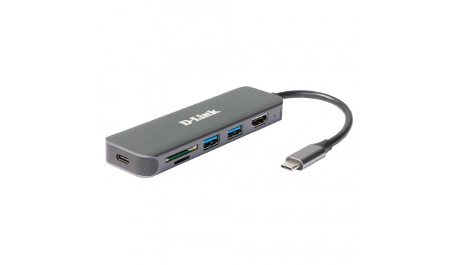 D-Link 6-in-1 USB-C jaotur HDMI/kaardilugeja/toiteedastusega
