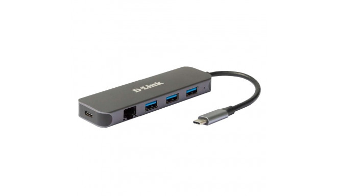 D-Link 5-ühes USB-C jaotur gigabitise Etherneti/toiteedastusega