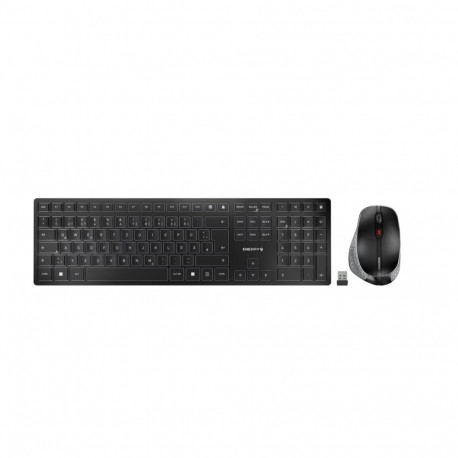 CHERRY DW 9500 SLIM keyboard Mouse included Universal RF Wireless + Bluetooth QWERTZ German Black, G