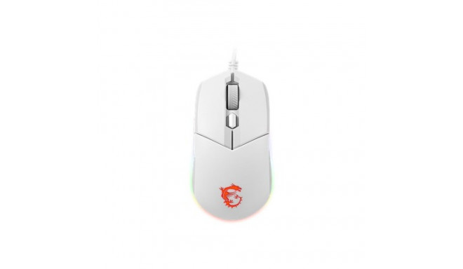 MSI CLUTCH GM11 VALGE Mängurihiir '2-tsooniline RGB, kuni 5000 DPI, 6 programmeeritavat nuppu, sümme