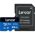 Lexar MEMORY MICRO SDXC 64GB UHS-I/W/ADAPTER LSDMI64GBB633A