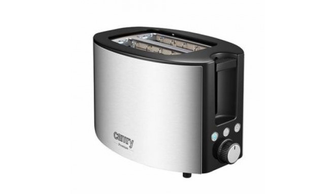 Camry Toaster CR 3215 Power 1000 W, Number of slots 2, Housing material Stainless steel, Black/Stain