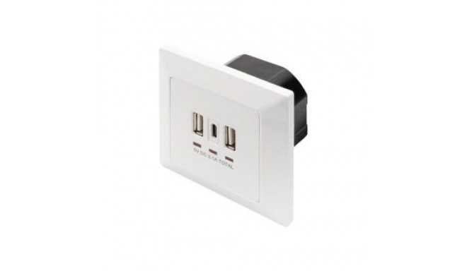 Digitus Socket with USB A&USB-C Ports, flush mounted