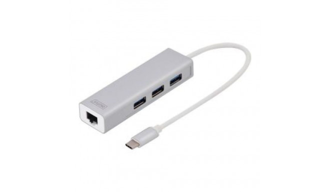 Digitus USB Type-C 3-Port Hub + Gigabit Ethernet