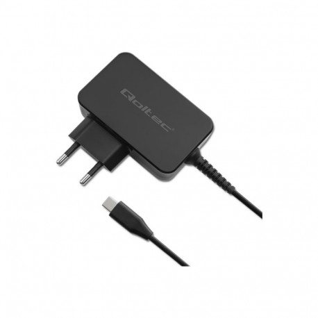 QOLTEC laadija 52385 GaN POWER PRO 1xUSB-C 45W 5-20V 2.25-3A, must