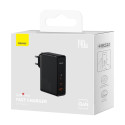 Wall Charger GaN5 Pro 140W USB + 2xUSB-C QC4+ PD3.1 with USB-C 1m Cable, Black