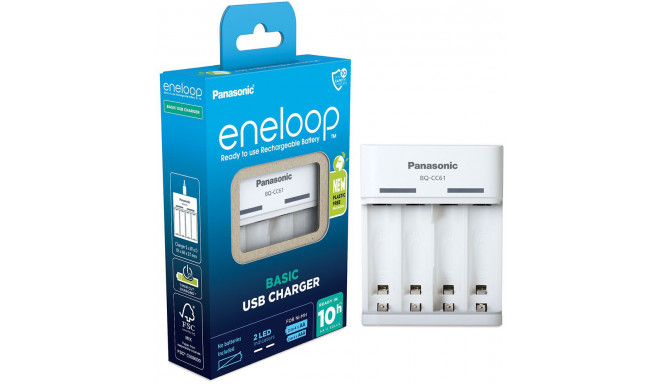 Panasonic eneloop зарядное устройство BQ-CC61USB (открытая упаковка)