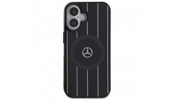 Mercedes MEHMP16S23HRSK iPhone 16 6.1" black hardcase MB Double Layer Crossed Lines MagSafe
