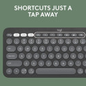 Logitech Pebble Keys 2 K380s Wireless Keyboard, RF Wireless + Bluetooth, US INT, Tonal Graphite