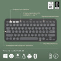 Logitech Pebble Keys 2 K380s Wireless Keyboard, RF Wireless + Bluetooth, US INT, Tonal Graphite