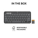 Logitech Pebble Keys 2 K380s Wireless Keyboard, RF Wireless + Bluetooth, US INT, Tonal Graphite