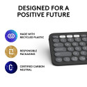 Logitech Pebble Keys 2 K380s Wireless Keyboard, RF Wireless + Bluetooth, US INT, Tonal Graphite
