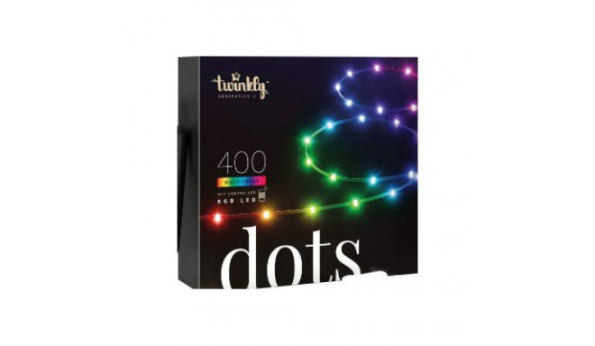 Twinkly|Dots Nutikad LED Tuled 400 RGB (Mitmevärviline), 20 m, Läbipaistev juhe|RGB - 16M+ värvi