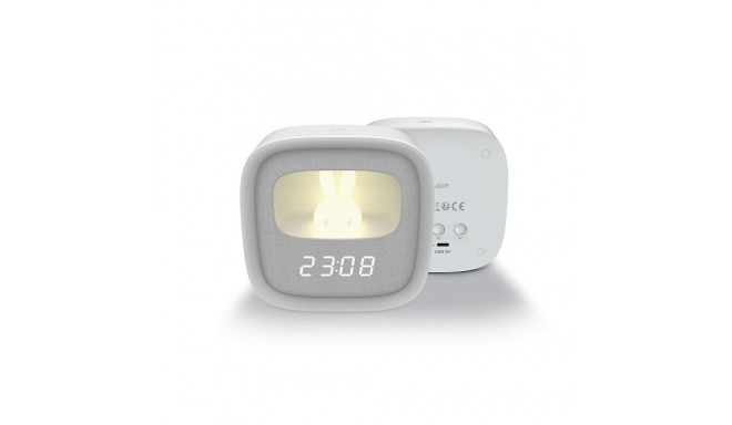 Alarm clock with LED Bunny night light PURE FNL-06 AURORA white square Forever Light