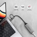 AXAGON ADE-TXCA Gigabit Ethernet Adapter, USB-C + USB-A - Titaan Hall