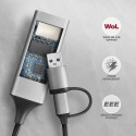 AXAGON ADE-TXCA Gigabit Ethernet Adapter, USB-C + USB-A - Titaan Hall