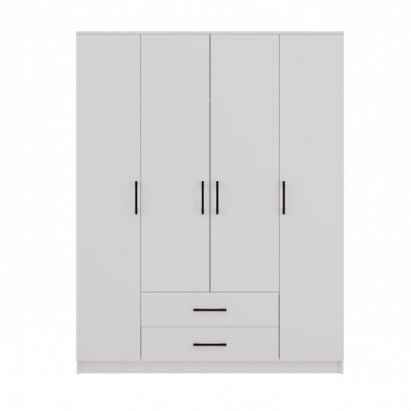 Topeshop ROMANA 160 BIEL KPLB magamistoa riidekapp 11 riiulit 4 ust valge