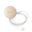 Set Guess GUBPP14SHMEACSH Case+ Charger iPhone 14 6.1" white/white hard case Marble MagSafe
