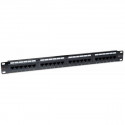Patch panel 1U UTP 24xR J45 Cat.6, black