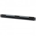 Patch panel 1U UTP 16xR J45 Cat.5e, black