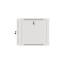 LANBERG Wall mount cabinet 19inch 9U 600x600 steel doors grey flat pack