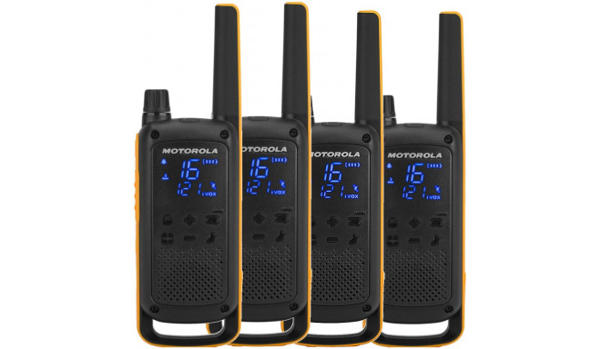 Two-way Radio - Motorola T82 Quad Pack 16 Channels Black/orange