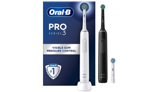 Braun Oral-B Pro 3 3900 Gift Edition Electric Toothbrush (white/black incl. 2nd handpiece)