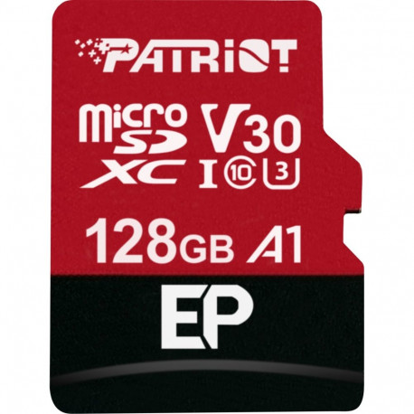 Patriot EP Series microSDXC 128 GB Class 10 UHS-I/U3 A1 V30 kaart (PEF128GEP31MCX)