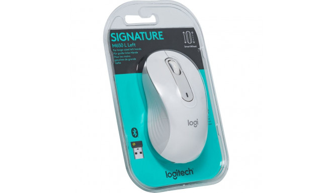 Logitech M650 L Mouse White and Gray Left (910-006240)