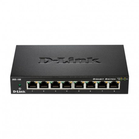 D-Link DGS-108 Unmanaged L2 Gigabit Ethernet (10/100/1000) Black