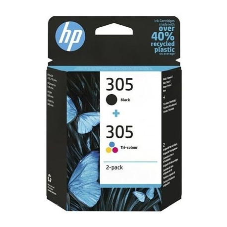 HP 305 2-pack kolmekarva/must originaal tindikassett