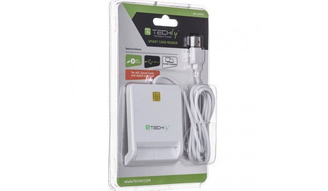 Techly Compact /Writer USB2.0 valge I-CARD CAM-USB2TY kiipkaardilugeja sise