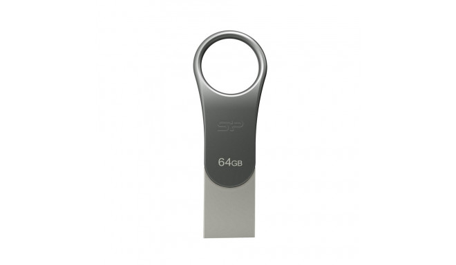 Silicon Power Mobile C80 USB mälupulk 64 GB USB Type-A / USB Type-C 3.0 (3.1 Gen 1) Titaan