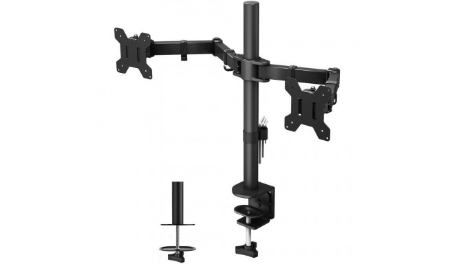 Techly ICA-LCD 382-D monitor mount / stand 68.6 cm (27") Black Desk