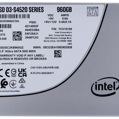 SSD Solidigm (Intel) S4520 960GB SATA 2.5" SSDSC2KB960GZ01 (DWPD kuni 3)