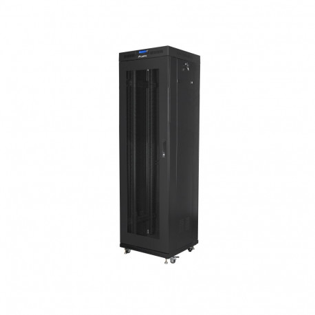 RACK CABINET 19" FREE-STANDING 42U/600X600 (FLAT PACK) WITH MESH DOOR LCD BLACK LANBERG V2
