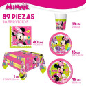 Party supply set Minnie Mouse Happy Deluxe 89 Pieces 16