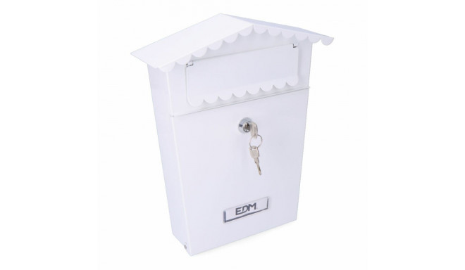 Letterbox EDM 85802 House White Steel 21 x 6 x 30 cm