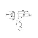 Latch EDM PCT03 Tubular Steel 68 x 25 x 57,5 mm