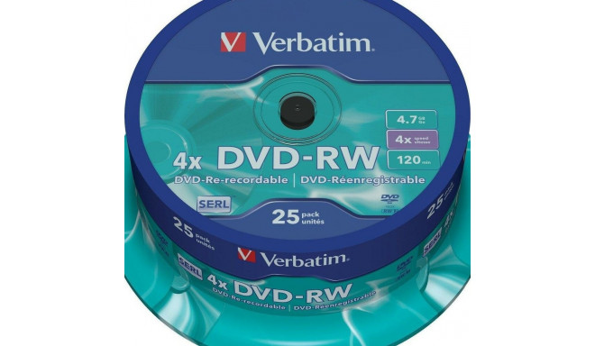 DVD-RW Verbatim    25 Ühikut Mitmevärviline 4,7 GB 4x