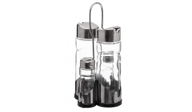 Salt Shaker with Lid Secret de Gourmet Multicolour Transparent Glass Stainless steel