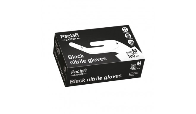 EXP NITRILE GLOVES BLACK 100PCS BOXM